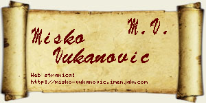 Miško Vukanović vizit kartica
